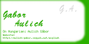 gabor aulich business card